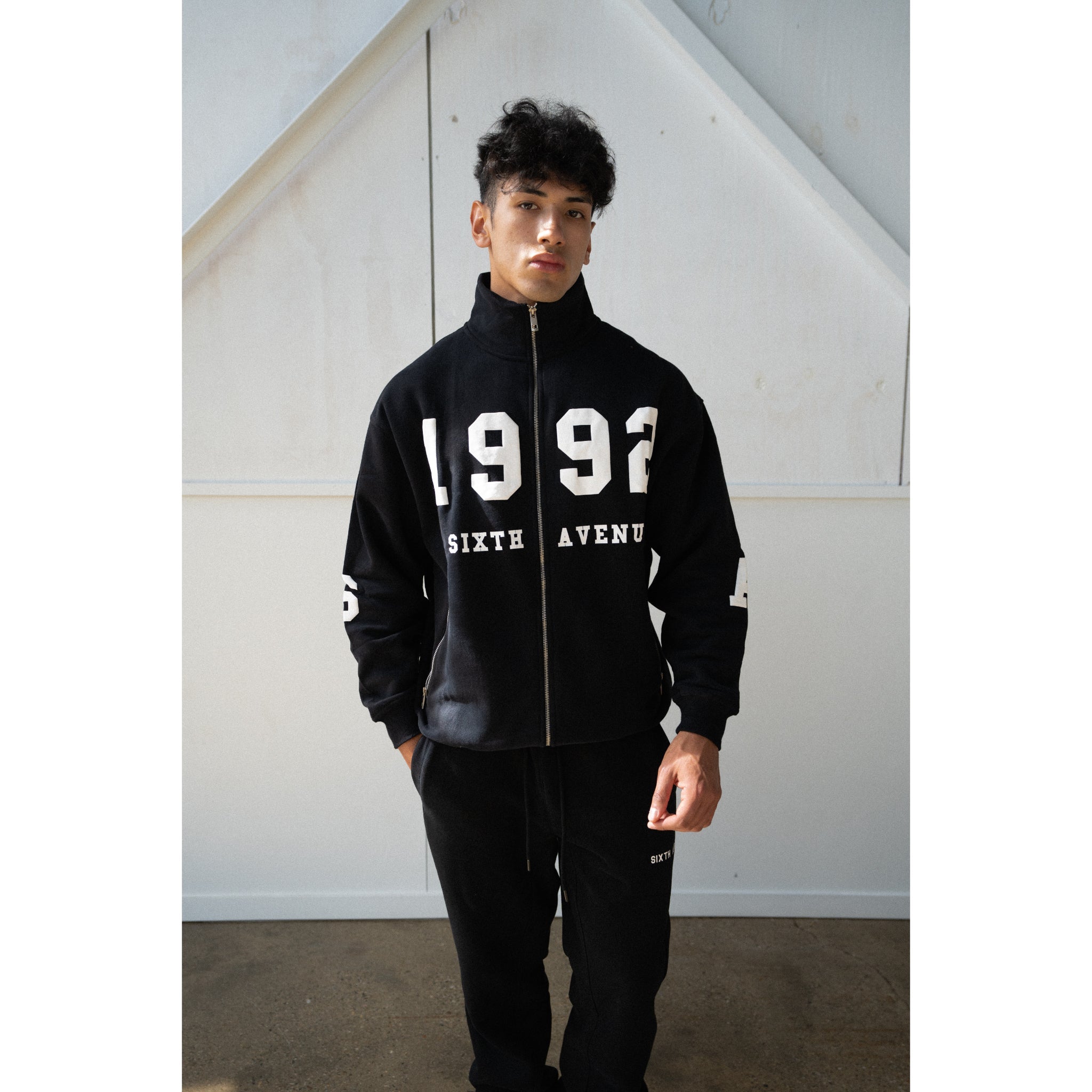 1992 DOUBLE ZIP JACKET - BLACK - Sixth Avenue