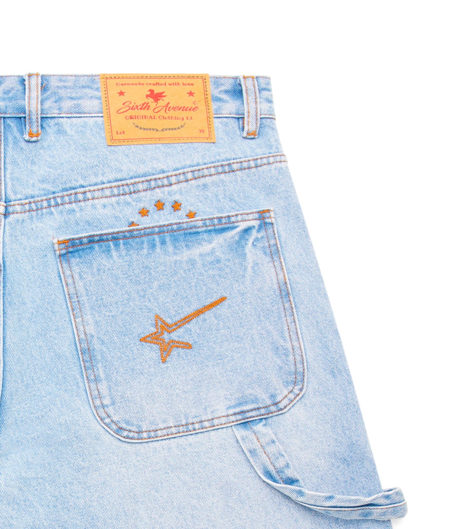 Pegasus Denim Shorts - Light Blue