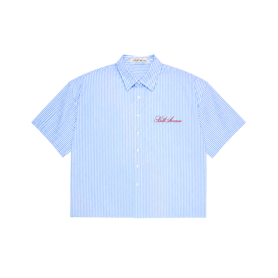 Holiday Shirt - Blue Pinstripe
