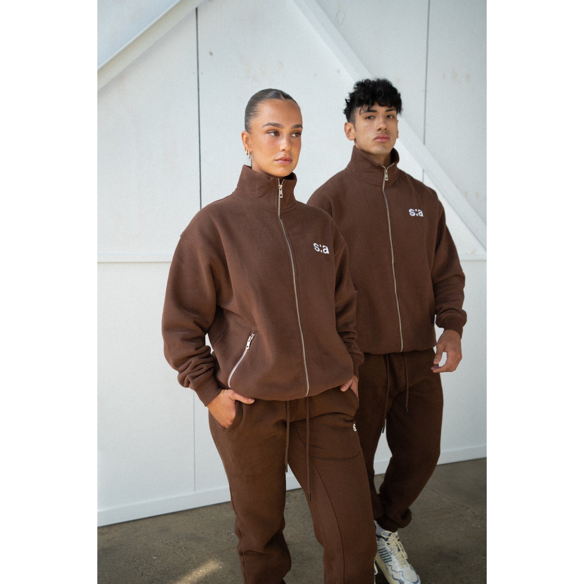 CHAMPIONS DOUBLE ZIPUP JACKET - BROWN - Sixth Avenue