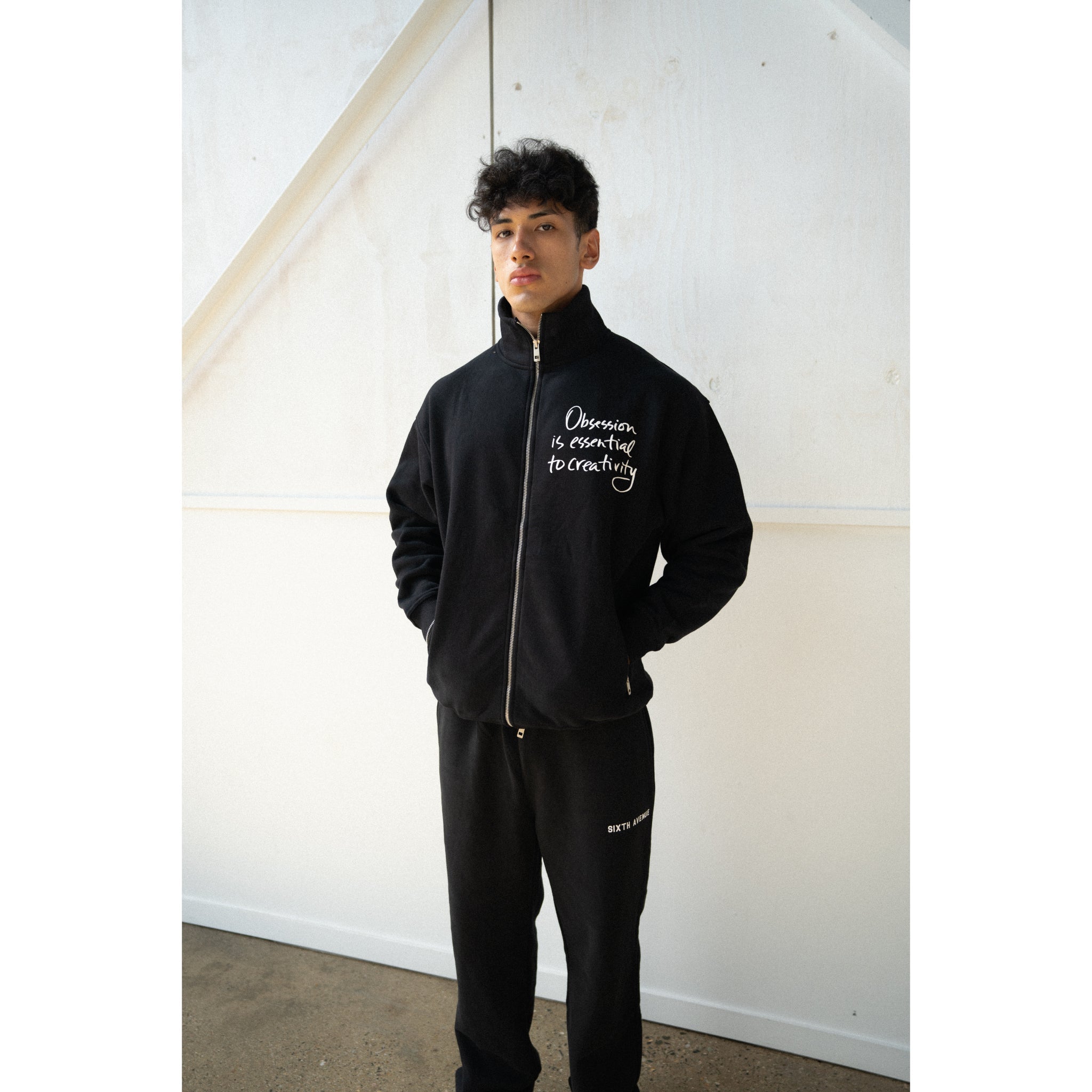 CREATIVITY DOUBLE ZIPUP JACKET - BLACK - Sixth Avenue