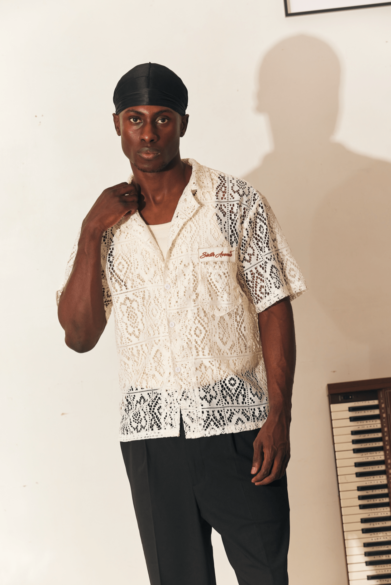 HOLIDAY LACED SHIRT - BEIGE - Sixth Avenue