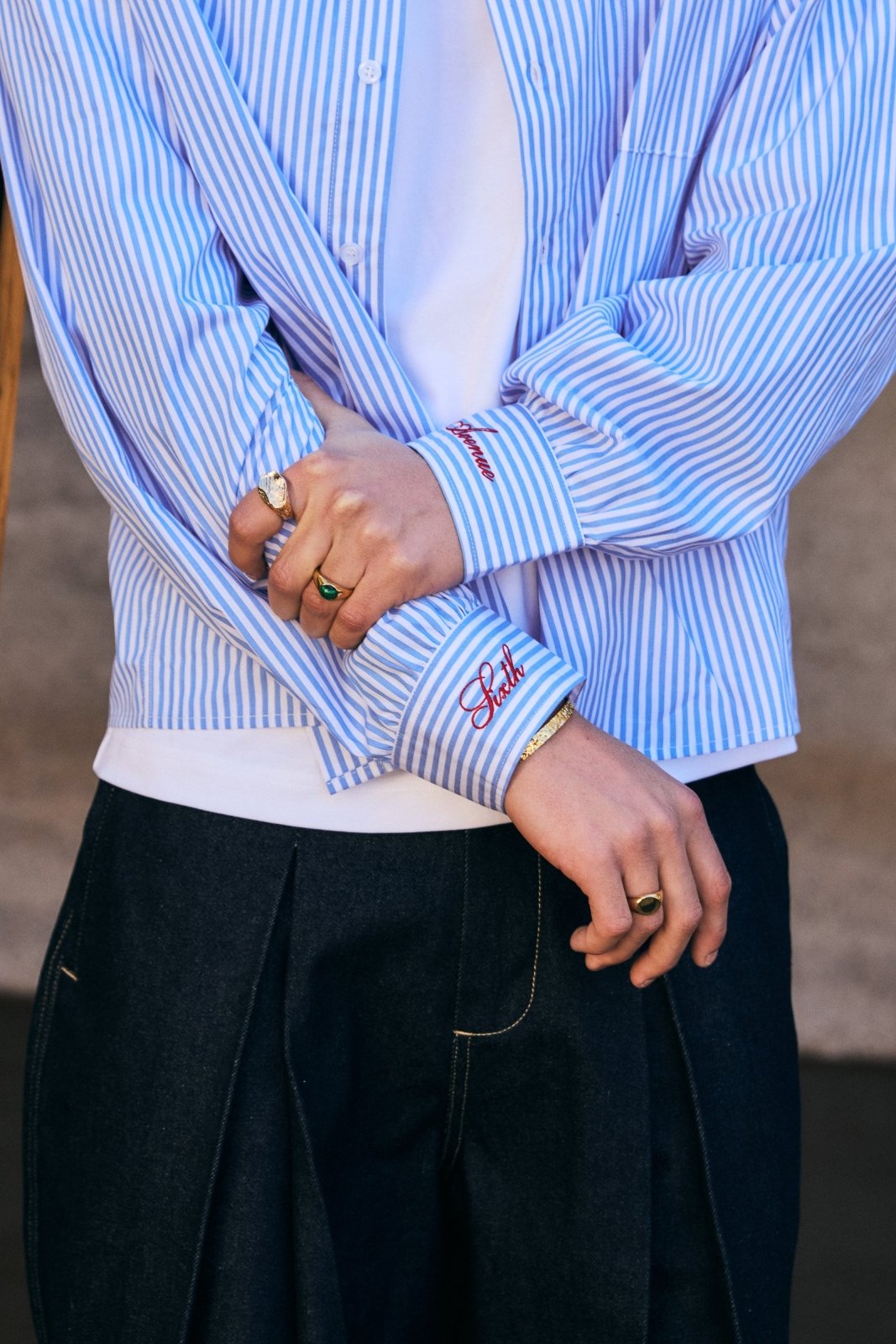 Holiday Pinstripe Long Sleeve Shirt - Sixth Avenue