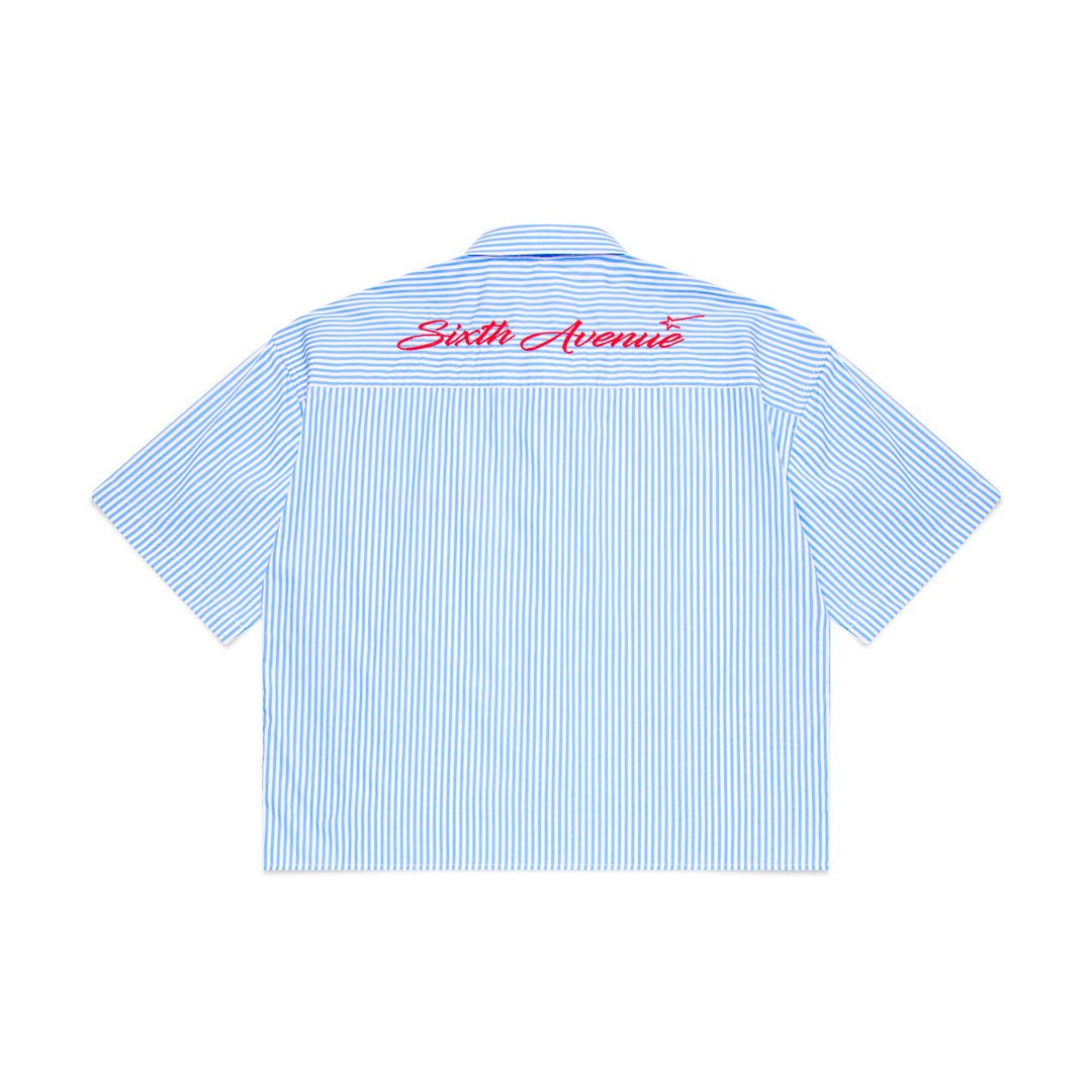 Holiday Pinstripe Shirt - Blue/White - Sixth Avenue