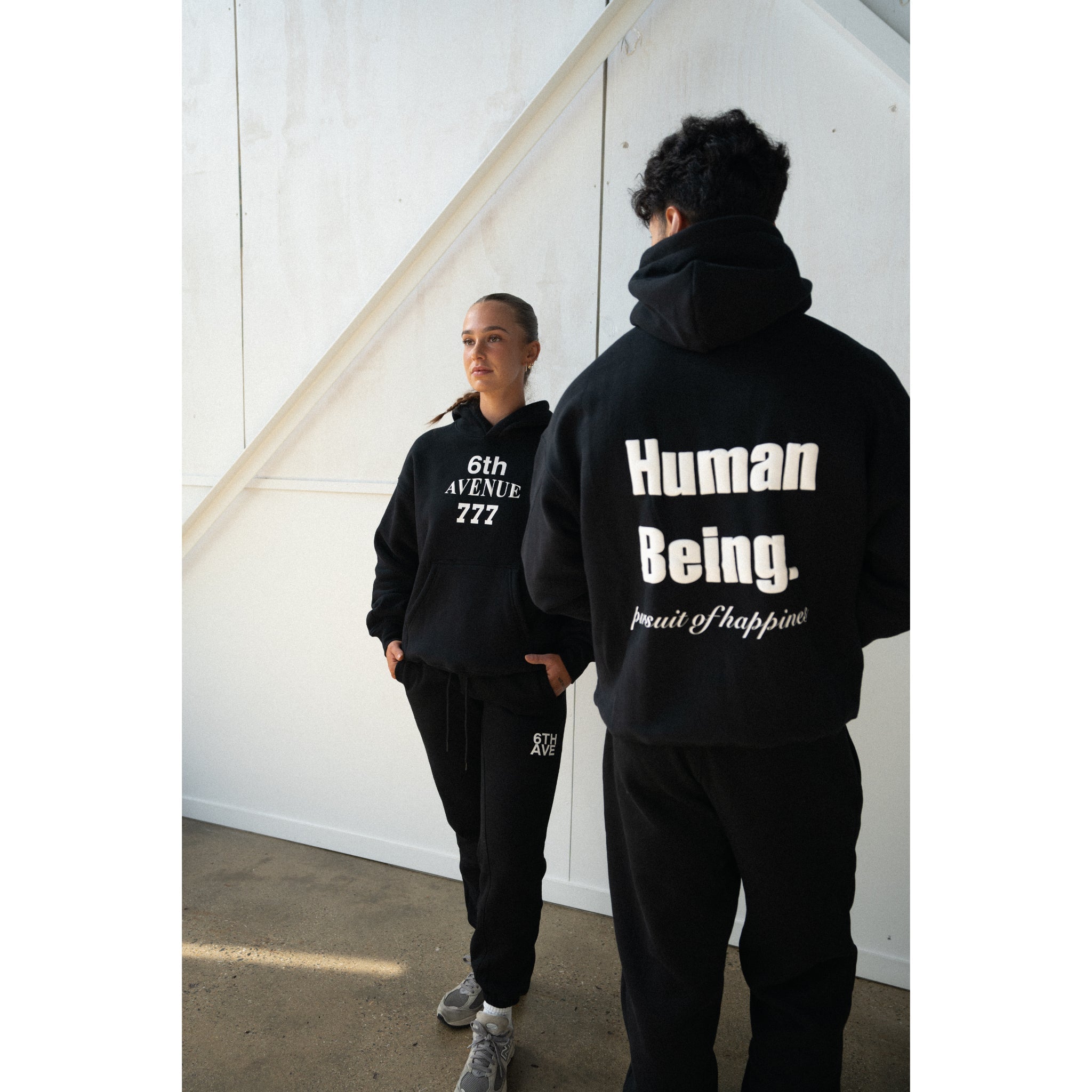 HUMAN BEING HOODIE - BLACK - Sixth Avenue