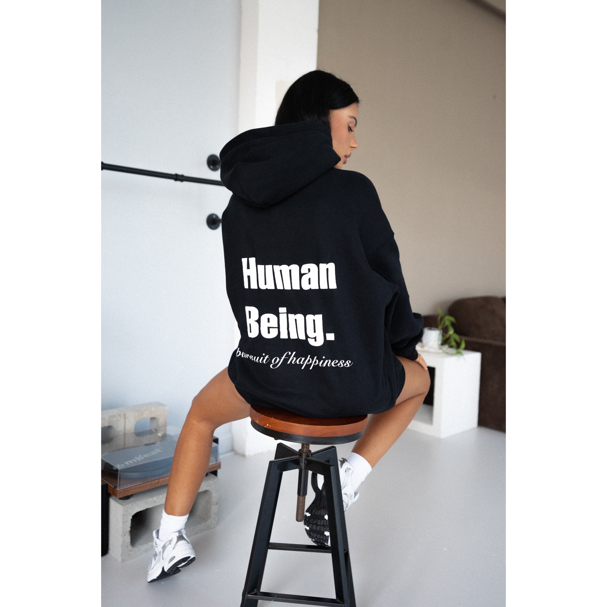 HUMAN BEING HOODIE - BLACK - Sixth Avenue