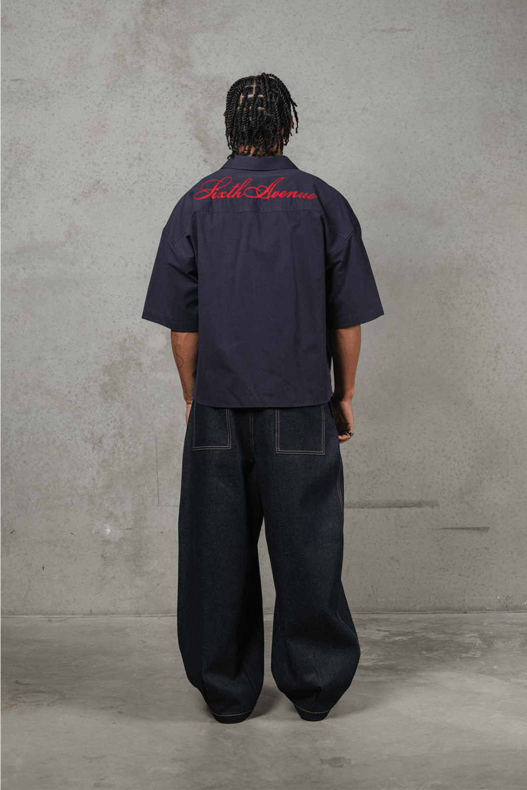 Offshore Navy Box Fit Shirt - Sixth Avenue