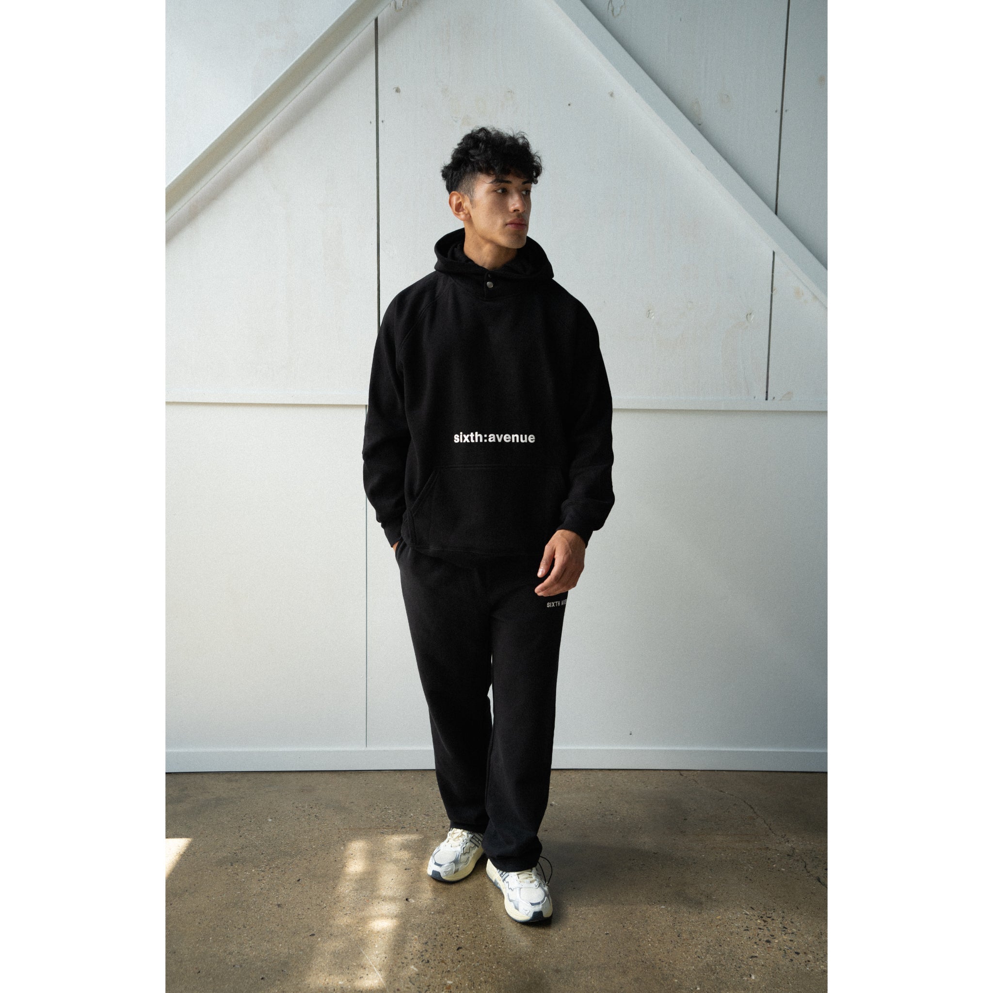 SA - AW THERMAL HOODIE - BLACK - Sixth Avenue