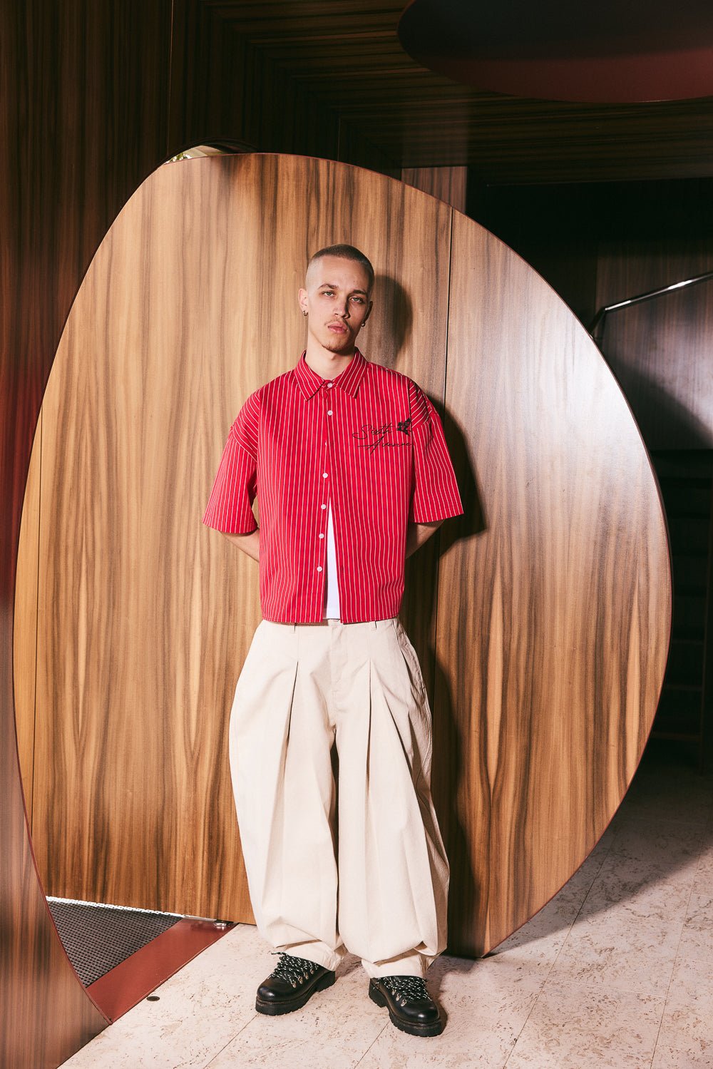 Pegasus Shirt - Red Pinstripe