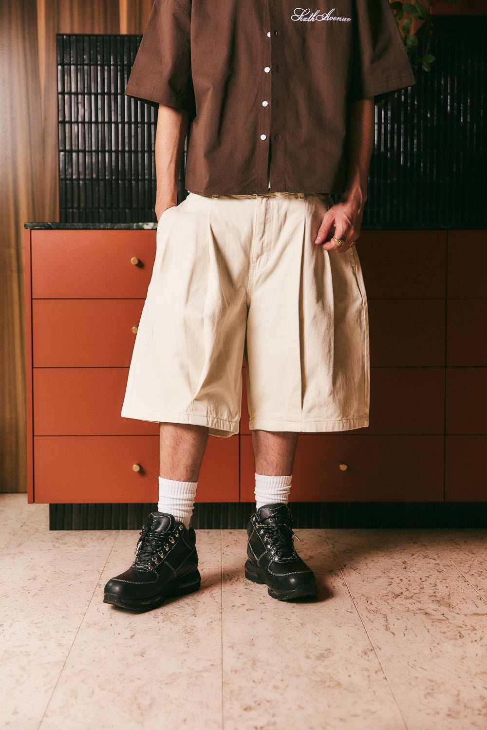 Harajuku Pleated Short - Dune - Sixth Avenue