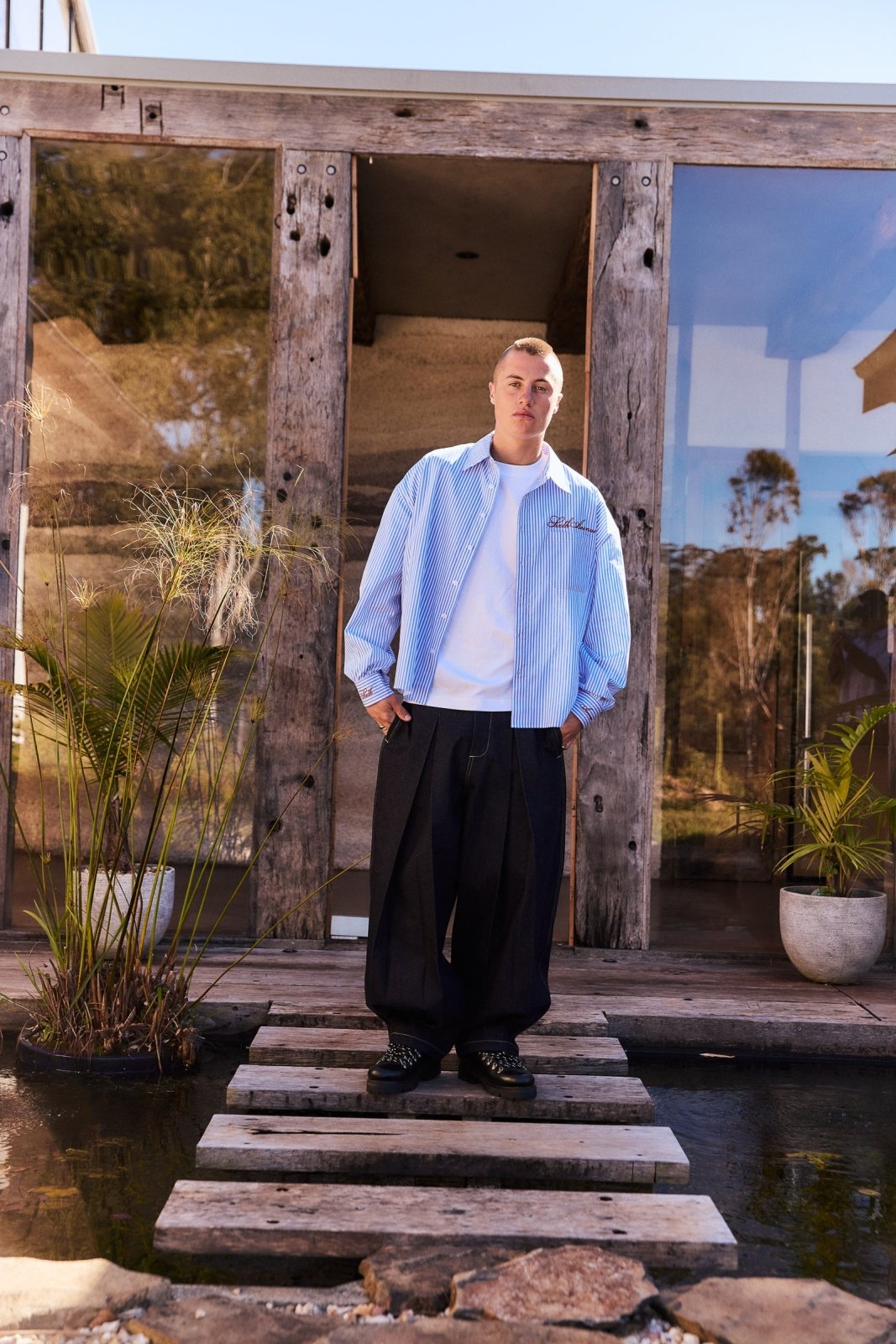 Holiday Pinstripe Long Sleeve Shirt - Sixth Avenue