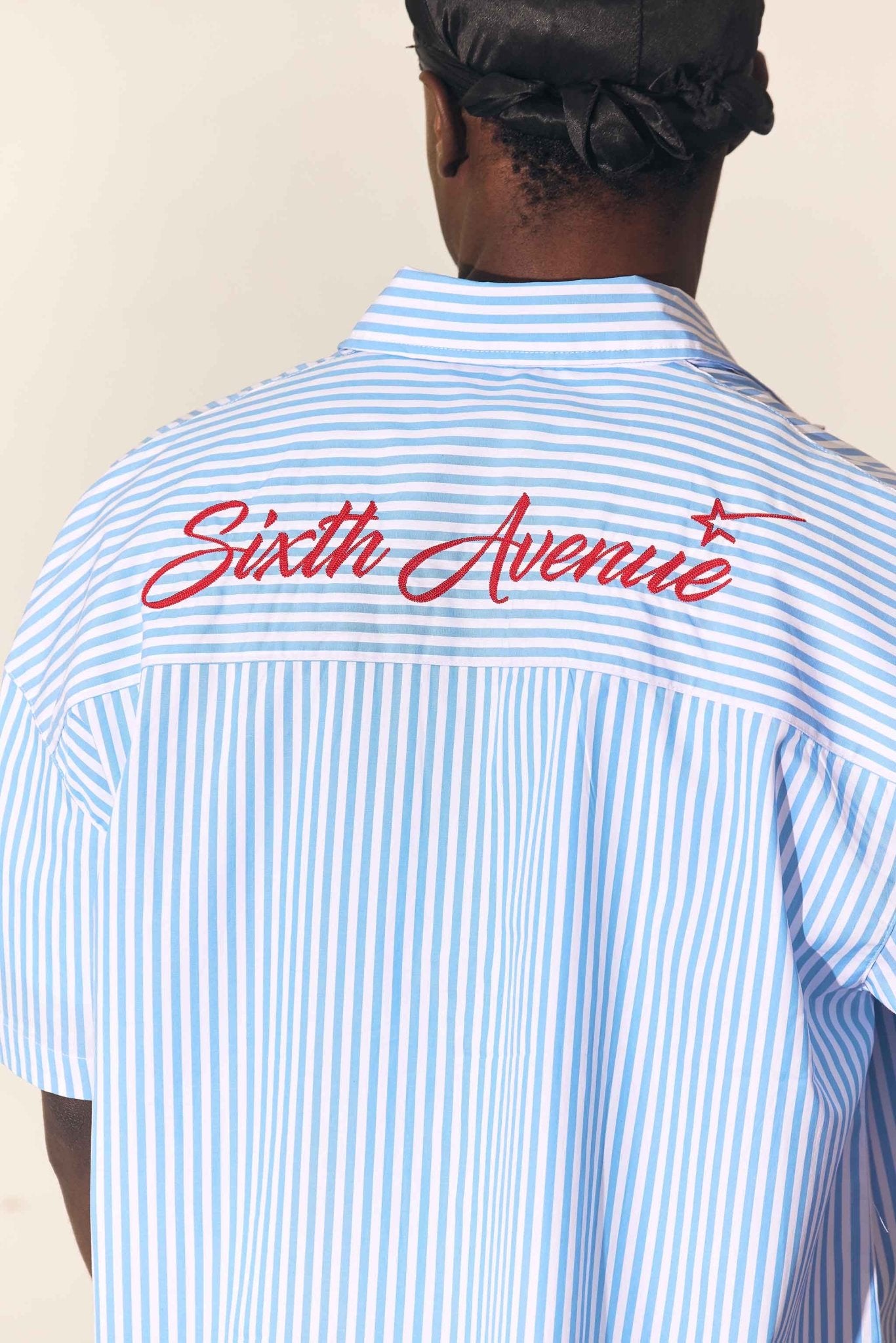 Holiday Pinstripe Shirt - Blue/White - Sixth Avenue