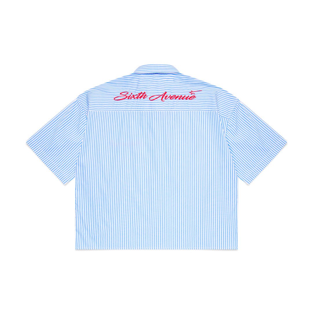 Holiday Pinstripe Shirt - Blue/White - Sixth Avenue