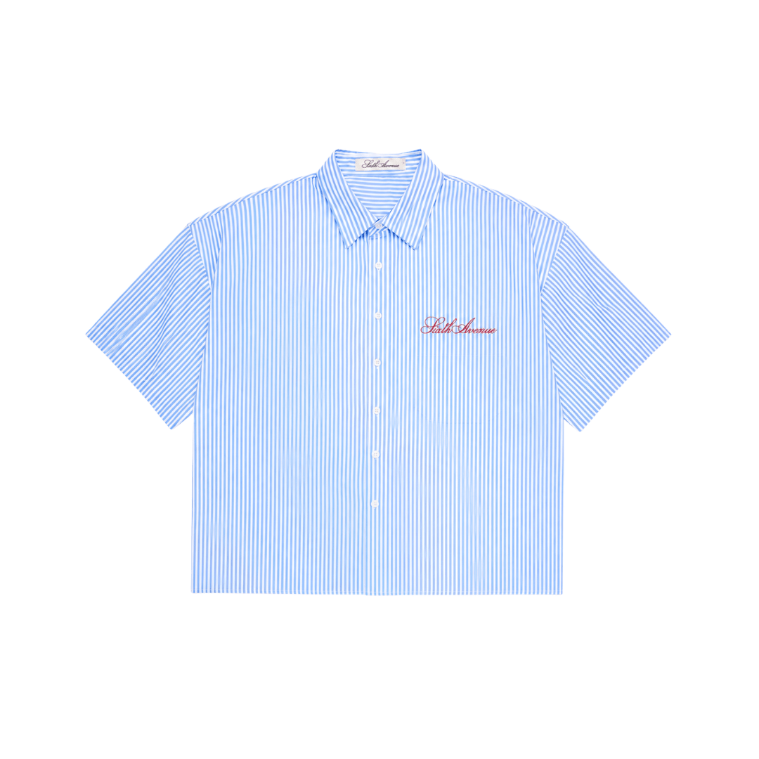 Holiday Shirt - Blue Pinstripe - Sixth Avenue